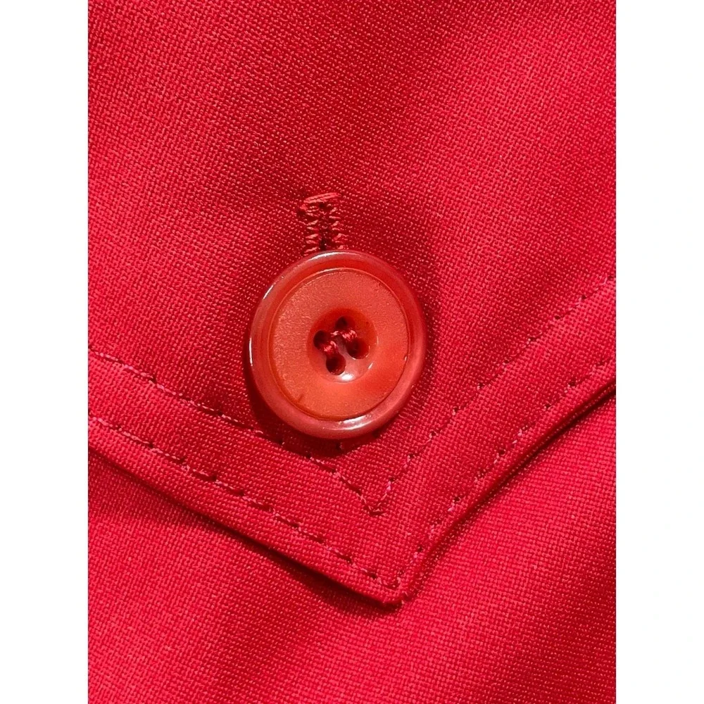 Vintage 60s Outer Banks Women Small Trench Coat Red Western‎ Yoke Rain Repellent
